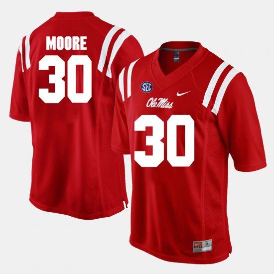 #30 A.J. Moore Alumni Football Game Ole Miss Rebels Mens Red Jersey 323367-694