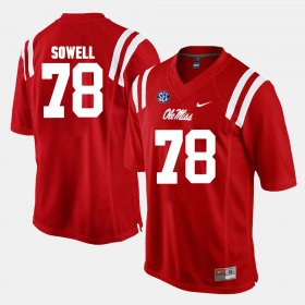 #78 Bradley Sowell Alumni Football Game Ole Miss Men Red Jersey 365252-500 #78 Bradley Sowell Alumni Football Game Ole Miss Men Red Jersey 365252-500