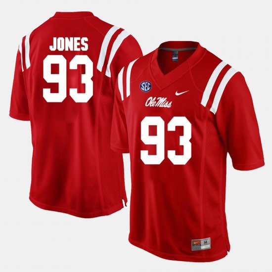 #93 D.J. Jones Alumni Football Game University of Mississippi Mens Red Jersey 846468-329