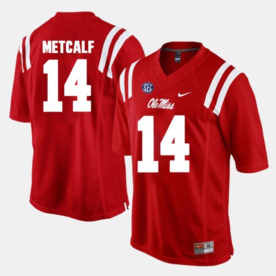 #14 D.K. Metcalf Alumni Football Game Ole Miss Men\'s Red Jersey 229683-408