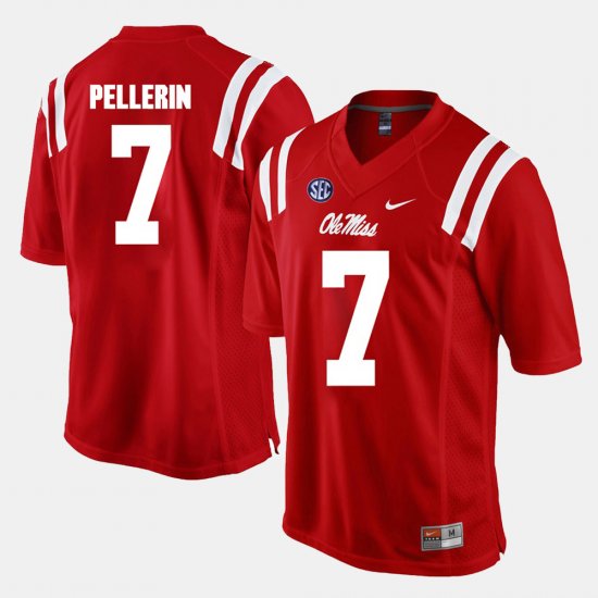 #7 Jason Pellerin Alumni Football Game University of Mississippi Men\'s Red Jersey 181152-181