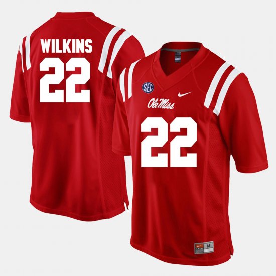 #22 Jordan Wilkins Alumni Football Game Rebels Men\'s Red Jersey 642015-153