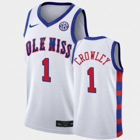 #1 Austin Crowley 20th Anniversary Ole Miss 2021 Throwback Men's White Jersey 272117-661