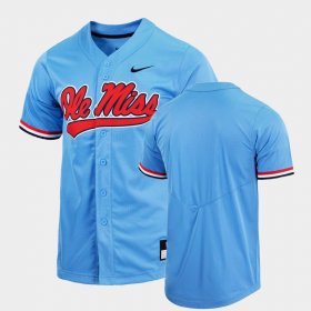 Custom College Baseball University of Mississippi Replica Men's Blue Jersey 863952-738