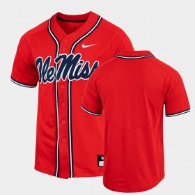 Custom College Baseball Ole Miss Replica Men Red Jersey 219332-204