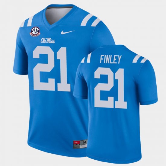 #21 AJ Finley College Football Ole Miss Rebels Alternate Legend Men\'s Blue Jersey 734330-822