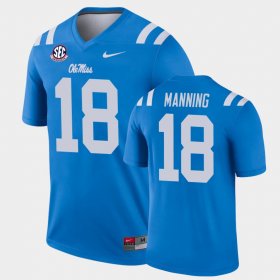 #18 Archie Manning College Football Ole Miss Alternate Legend Mens Blue Jersey 359670-661