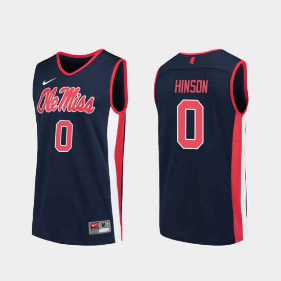 #0 Blake Hinson Replica Ole Miss Rebels College Basketball Men Navy Jersey 223496-699