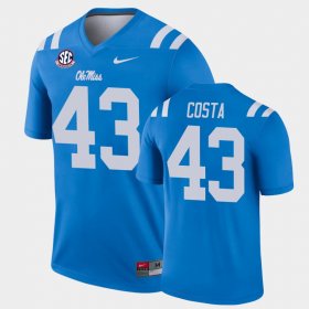 #43 Caden Costa College Football University of Mississippi Alternate Legend Men's Blue Jersey 630096-273