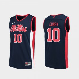 #10 Carlos Curry Replica Ole Miss Rebels College Basketball Mens Navy Jersey 616767-346