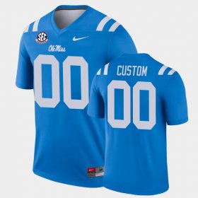 #00 Custom College Football Ole Miss Alternate Legend Men Blue Jersey 843786-381