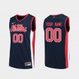 #00 Custom Replica University of Mississippi College Basketball Men's Navy Jersey 661694-508