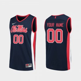 #00 Custom Replica University of Mississippi College Basketball Men's Navy Jersey 661694-508