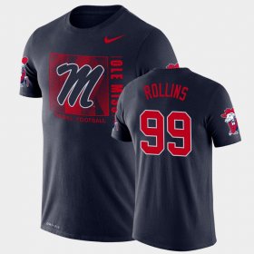 #99 Desanto Rollins Team Issue Ole Miss Rebels Performance Men Navy T-Shirt 121570-529 #99 Desanto Rollins Team Issue Ole Miss Rebels Performance Men Navy T-Shirt 121570-529