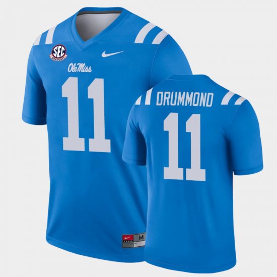 #11 Dontario Drummond College Football Ole Miss Rebels Alternate Legend Men Blue Jersey 644015-201