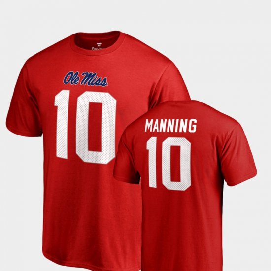 #10 Eli Manning College Legends Ole Miss Name & Number Mens Red T-Shirt 362792-930