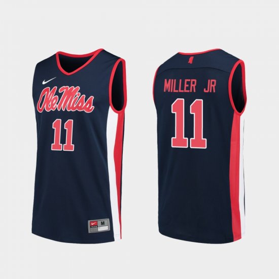 #11 Franco Miller Jr. Replica Ole Miss College Basketball Men\'s Navy Jersey 286474-386