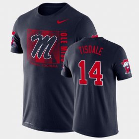 #14 Grant Tisdale Team Issue Ole Miss Rebels Performance Mens Navy T-Shirt 941040-310