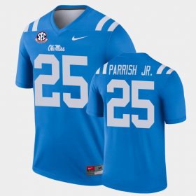 #25 Henry Parrish Jr. College Football Ole Miss Alternate Legend Mens Blue Jersey 186096-772