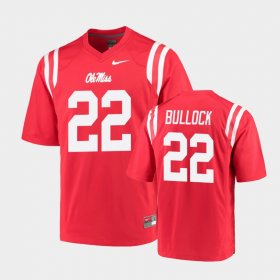 #22 Kentrel Bullock College Football Ole Miss Rebels Game Men's Red Jersey 920613-341