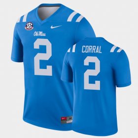 #2 Matt Corral College Football Rebels Alternate Legend Mens Blue Jersey 928818-324