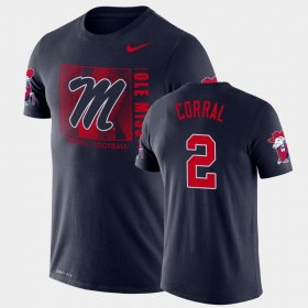 #2 Matt Corral Team Issue Ole Miss Performance Men Navy T-Shirt 801854-790