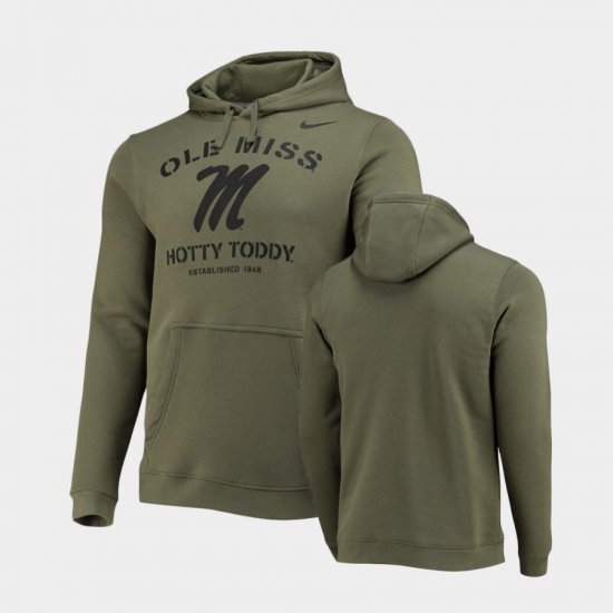 Stencil Arch Ole Miss Club Fleece Mens Olive Hoodie 661466-793