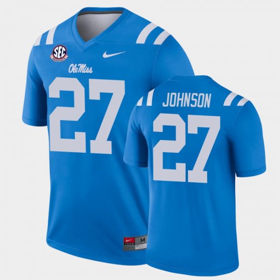 #27 Tysheem Johnson College Football Ole Miss Rebels Alternate Legend Men\'s Blue Jersey 779697-693