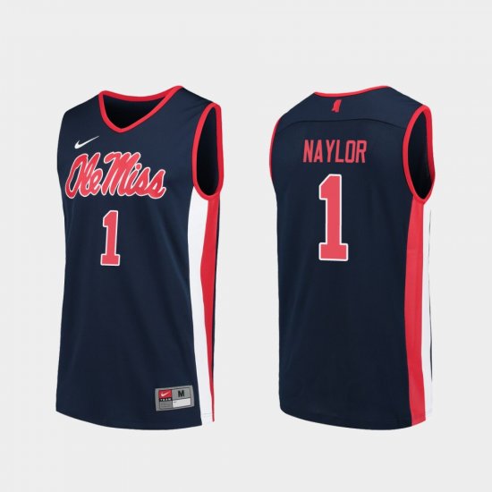 #1 Zach Naylor Replica Rebels College Basketball Mens Navy Jersey 708986-651