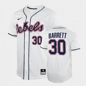 #30 Aaron Barrett College Baseball Ole Miss Rebels Men's White Jersey 729347-740