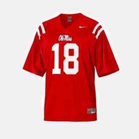 #18 Archie Manning College Football University of Mississippi Men's Red Jersey 734361-741