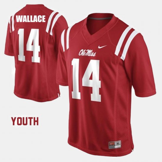 #14 Bo Wallace College Football Ole Miss Rebels Youth Red Jersey 138765-490