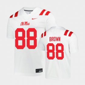 #88 Bralon Brown Untouchable Ole Miss Men's White Jersey 141973-668