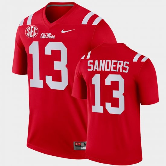 #13 Braylon Sanders College Football Rebels Legend Mens Red Jersey 720711-757