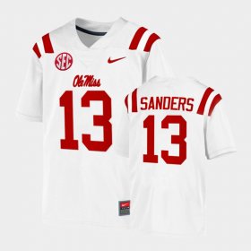 #13 Braylon Sanders College Football Ole Miss Game Men's White Jersey 553972-658