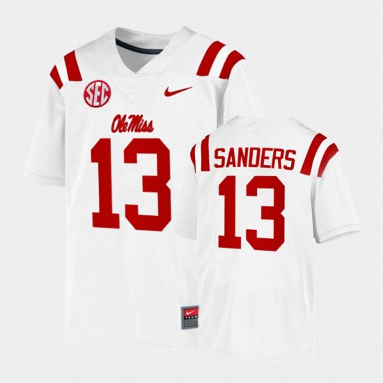 #13 Braylon Sanders College Football Ole Miss Game Men\'s White Jersey 553972-658