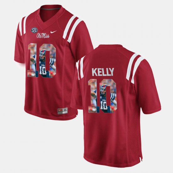 #10 Chad Kelly Player Pictorial Ole Miss Men\'s Red Jersey 754038-513