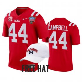 #44 Chance Campbell College Football Ole Miss 2022 Sugar Bowl Playoff Men Red Jersey 682607-751