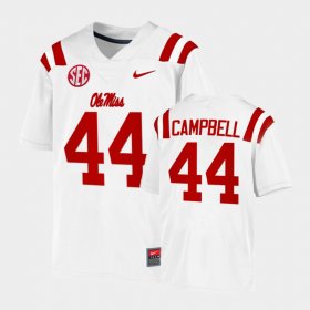 #44 Chance Campbell College Football University of Mississippi Game Men's White Jersey 616892-225