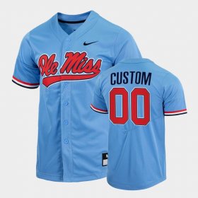 #00 Custom College Baseball University of Mississippi 2022 Full-Button Men's Blue Jersey 292735-366