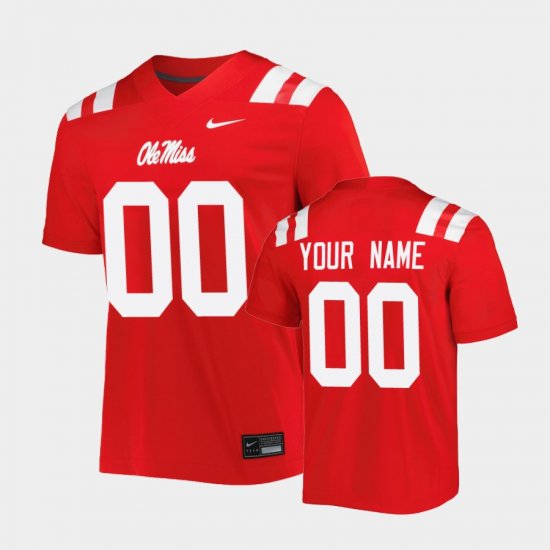 #00 Custom Untouchable Ole Miss Rebels Mens Red Jersey 732583-681