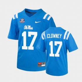 #17 Demon Clowney College Football Ole Miss Men's Powder Blue Jersey 973012-480