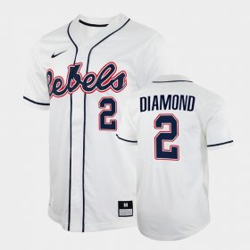 #2 Derek Diamond College Baseball Ole Miss 2022 Men White Jersey 572738-336