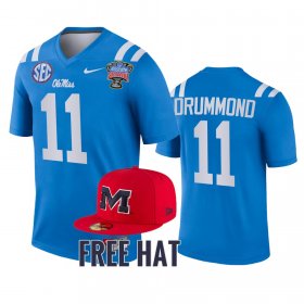 #11 Dontario Drummond College Football University of Mississippi 2022 Sugar Bowl Free Hat Men's Blue Jersey 295484-840