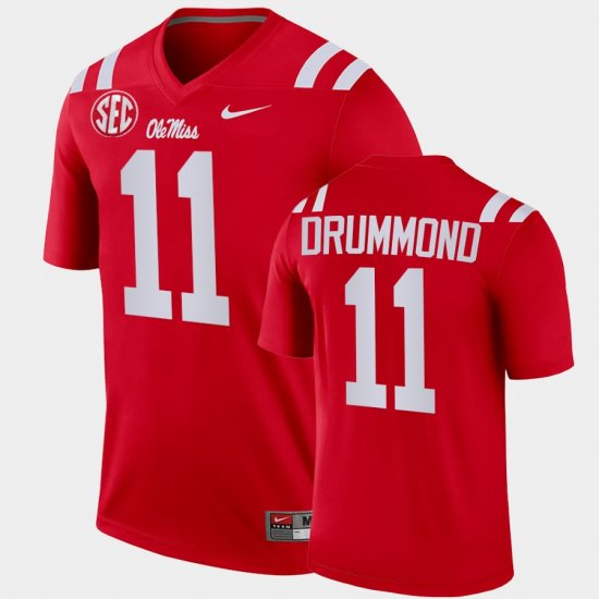 #11 Dontario Drummond College Football Rebels Legend Men\'s Red Jersey 546952-999