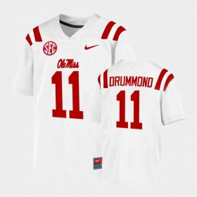 #11 Dontario Drummond College Football Ole Miss Game Mens White Jersey 725837-505