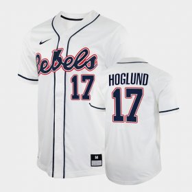 #17 Gunnar Hoglund College Baseball University of Mississippi Mens White Jersey 362370-764