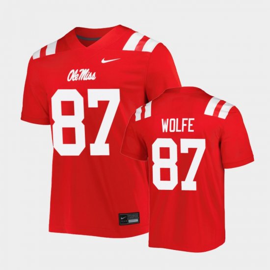 #87 Hudson Wolfe Untouchable Ole Miss Men Red Jersey 271467-916