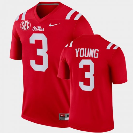 #3 Isheem Young College Football Ole Miss Legend Mens Cardinal Jersey 127391-804