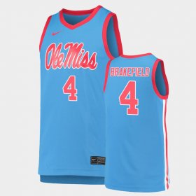 #4 Jaemyn Brakefield Replica Ole Miss Basketball Mens Light Blue Jersey 194297-163